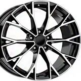 RC 18 Inç 5X112 A3 A4 Octavia Golf Passat Jetta Caddy Uyumlu Siyah Elmas Kesim Jant Modeli (4 Adet)