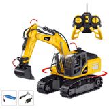 RC Ekskavatör Uzaktan Kumandalı İş Makinası, 40 MHz, Işıklı, Paletli, Gerçekçi Tasarım, USB Şarjlı