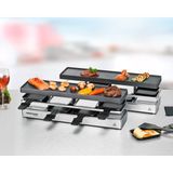 RC1600 8 Kişilik Raclette Grill – Xylan Plus Kaplama, Ayarlanabilir Isı, Alüminyum Döküm Izgara, 2m Kablo, 8 Tava + 8 Spatula Dahil - Antrasit