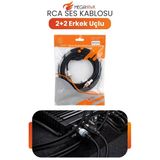 Rca Ses Kablosu 2+2 Erkek Uçlu Audio Kablo Amfi Teyp Bağlantı Kablosu