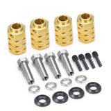 RCLIONS TRX4 1/10 RC Paletli Kamyon Araba için 12 mm Pirinç Tekerlek Ara Parçaları + 20 mm Uzatma Tekerlek Göbekleri Altıgen