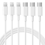 RCTech USB C - Lightning Kablosu 3 Paket 6FT [MFi Sertifikalı] iPhone Hızlı Şarj Kablosu USB-C Güç Dağıtım Şarj Kablosu iPhone 14/13/12/11/XS/XR/X/8/iPad, Beyaz