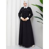 Rd Misstanbul Collection Gömlek Yaka Cep Taş Detaylı Elbise - 48 - Siyah