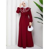 Rd Misstanbul Collection Medine Ipeği Dikişli Düğmeli Elbise - 48 - Bordo