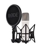 RØDE NT1 Signature Serisi Büyük Diyaframlı Kondenser Mikrofon, Şok Montajlı, Pop Filtreli ve Müzik Prodüksiyonu, Vokal Kaydı, Akış ve Podcasting için XLR Kablosu (Beyaz)