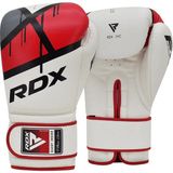 RDX Ego F7 Boks Eldiveni Profesyonel Sparring, Kum Torbası ve Antrenman Eldiveni - 10 oz - Beyaz - Kırmızı