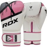 RDX Ego F7 Boks Eldiveni Profesyonel Sparring, Kum Torbası ve Antrenman Eldiveni - 10 oz - Beyaz - Pembe