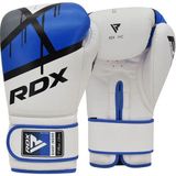 RDX Ego F7 Boks Eldiveni Profesyonel Sparring, Kum Torbası ve Antrenman Eldiveni - 16 oz - Mavi - Beyaz