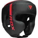 Rdx Kara F6 Kafa Koruyucu Kickboks Muay Thai Boks Kaskı - M - Kırmızı - Siyah