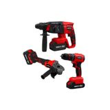 RDX3003 A.K 3'LÜ MAKİNE SETİ 20V 2x4.0Ah LI-ION D.MATKAP 45NM KIRICI DELİCİ 2.5J AVUÇ TAŞLAMA 125MM