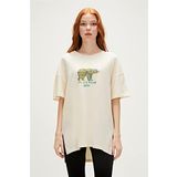 Re-Finger Recycle Marshmallow Beyaz T-Shirt Baskılı Kadın Tişört