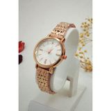 Re-Nox Yuvarlak Kasa Kadranı Taşlı Kadın Kol Saati - Rose Gold