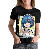 Re Zero Fc Rem Sürpriz Unisex T-Shirt - Siyah - XL
