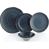 Reactıve - 11111 - Porselen, Modern, Dayanıklı, , 24 Parça Yemek Takımı - Gri - Grey