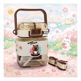 Reading Capybara Pipetli Suluk 500 ML – Kawaii Çocuk Matara Taşınabilir Kilitli