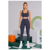 REAL DREAM Kadın Toparlayıcı Dikişsiz Push Up Spor Tayt Yüksek Bel - Füme