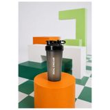 REAL DREAM Sporcu Shaker 600 ML Toz İçecek Karıştırıcı Suluk BPA Free Siyah Şeffaf