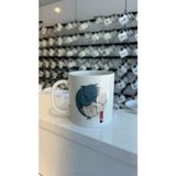 Real Dreams Collection Gri-Beyaz Kedili Baskılı Kupa Bardak,