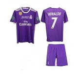 Real Madrid R01047 2017 Cardiff Sampiyonlar Ligi Finali Cristiano Ronaldo Cocuk Forma Sort