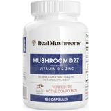 Real Mushrooms Zinc And Vitamin D2 120 Capsules Organic Chaga And Reishi Mushroom Extracts Vegan Non-Gmo Gluten-Free . - Aromasız