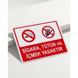 Real Reklamdayız Sigara Tütün Vb Içmek Yasaktır İş Güvenliği Uyarı Levhası - 50x70 - Reflektif