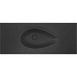 Real Stone Avocado Etajerli 100X50 Antrasit Granit Banyo Lavabosu - Siyah - Bilinmiyor