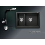 Real Stone Black Pearl Collection Bergama P018 & Sümela Premium Mutfak Koleksiyonu - Siyah - Çift Gözlü