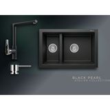 Real Stone Black Pearl Collection Bergama P018 & Vesta Premium Mutfak Koleksiyonu - Siyah - Çift Gözlü