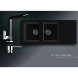 Real Stone Black Pearl Collection Esila P021 & Göksu Premium Mutfak Koleksiyonu - Siyah - Çift Gözlü