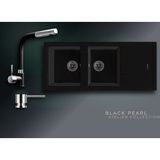 Real Stone Black Pearl Collection Esila P021 & Sümela Premium Mutfak Koleksiyonu - Siyah - Çift Gözlü