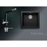 Real Stone Black Pearl Collection Gordion 52 K005 & Abant Premium Mutfak Koleksiyonu - Siyah - Tek Gözlü - 52 cm