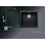 Real Stone Black Pearl Collection Gordion 52 K005 & Vesta Premium Mutfak Koleksiyonu - Siyah - Tek Gözlü - 52 cm