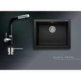 Real Stone Black Pearl Collection Gordion 60 K012 & Sümela Premium Mutfak Koleksiyonu - Siyah - Tek Gözlü - 60 cm