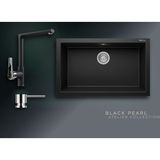 Real Stone Black Pearl Collection Gordion 77 K013 & Vesta Premium Mutfak Koleksiyonu - Siyah - Tek Gözlü