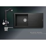 Real Stone Black Pearl Collection Laodikya 100 Xl P015 & Ares Premium Mutfak Koleksiyonu - Siyah - Tek Gözlü - 100 cm