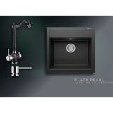 Real Stone Black Pearl Collection Olympos 56 K004 & Ares Premium Mutfak Koleksiyonu - Siyah - Tek Gözlü