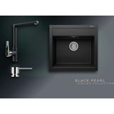 Real Stone Black Pearl Collection Olympos 56 K004 & Vesta Premium Mutfak Koleksiyonu - Siyah - Tek Gözlü