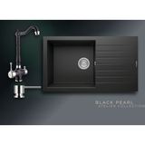 Real Stone Black Pearl Collection Troya 86 P004 & Ares Premium Mutfak Koleksiyonu - Siyah - Tek Gözlü - 86 cm