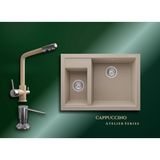Real Stone Cappuccino Atelier Series Cappadocia P016 & Abant Premium Mutfak Koleksiyonu - Kahverengi - Çift Gözlü