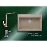 Real Stone Cappuccino Atelier Series Didyma 77 & Göksu Premium Mutfak Koleksiyonu - Kahverengi - Tek Gözlü