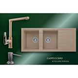 Real Stone Cappuccino Atelier Series Esila P021 & Vesta Premium Mutfak Koleksiyonu - Kahverengi - Çift Gözlü