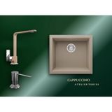 Real Stone Cappuccino Atelier Series Gordion 52 K005 & Göksu Premium Mutfak Koleksiyonu - Kahverengi - Tek Gözlü - 52 cm