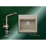 Real Stone Cappuccino Atelier Series Olympos 56 K004 & Abant Premium Mutfak Koleksiyonu - Kahverengi - Tek Gözlü