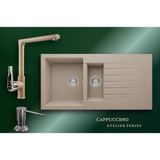 Real Stone Cappuccino Atelier Series Troya 100 P005 & Vesta Premium Mutfak Koleksiyonu - Kahverengi - Tek Gözlü - 100 cm
