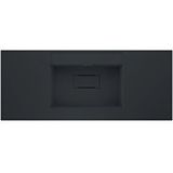 Real Stone Flatstone 80X50 Siyah Etajerli Granit Banyo Lavabosu
