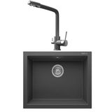 Real Stone K012 Antrasit Mutfak Evyesi + Abant Antrasit Arıtmalı Mutfak Bataryası