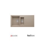 Real Stone P005 Troya 1.5 Göz Damlalıklı Granit Evye 1000X500 Mm Gri