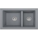 Real Stone P018 Bergama 66.5x45.5 Cm Tezgah Üstü ve Altı Gri Granit Evye