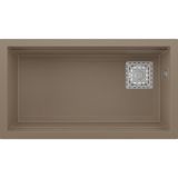 Real Stone Realstone Almina Granit Evye 755X470 mm Fonksiyonel Mutfak Evyesi - Realstone Almila Cappuccino - Kahverengi - Tek Gözlü - 75,5x47 cm