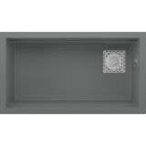 Real Stone Realstone Almina Granit Evye 755X470 mm Fonksiyonel Mutfak Evyesi - Realstone Almila Gri - Tek Gözlü - 75,5x47 cm